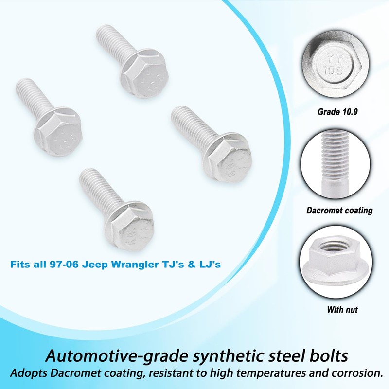 Rear Upper Shock Bolts & Nuts Kit Compatible with 97-06