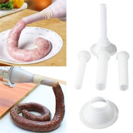 Sausage Machine Funnel 3 Tubes Sausage Enema Tube Meat Grinder Plastic Fittings Sausage Filling Nozzle For Handmade Meat Grinder Stuffer (32#)