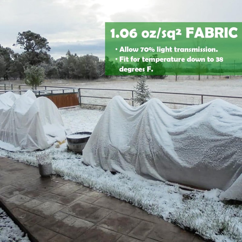 Plant Covers Freeze Protection, Antifrost Cover 7ft×10ft Reusable Rectangle Frost