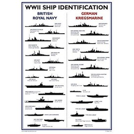 WW2 A3 Poster Warship Identification British Royal Navy German Reproduction
