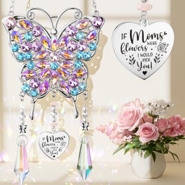 Best Mom Gifts for Christmas Mom Gifts from Daughter Son Kids, Mom Birthday Gifts for Mother-in-Law Christmas Mom Gifts, Butterfly Crystal Sun Catcher Indoor Windows Hanging New Mom Gifts for Women