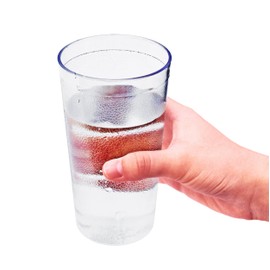 New Star Foodservice 46472 Tumbler Beverage Cups, Stackable Cups, Break Resistant Commercial SAN Plastic, 20 oz, Clear, Set of 72