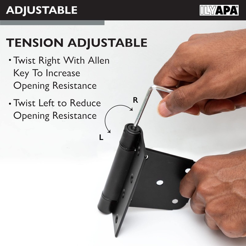 Ilyapa Heavy Duty Self Closing Shed Door Hinges, 4 Pack