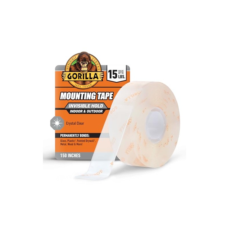 Gorilla Tough & Clear - Cinta adhesiva de montaje de