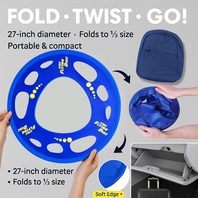 Giant Flying Disc Soft, Foldable & Floats in Air -