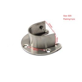 Annakideya Pack of 4 pcs of 304 Stainless Steel Heavy Duty Wardrobe Rod Bracket Closet Shelf Support Flange Rod Holder Rod end Support Opening Width 27mm