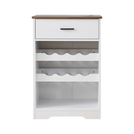 Wine Rack,Free Standing Small Storage Cabinet with 8-Bottle and Drawer Wine Bar Cabinet Shelf Display Cupboard Wine Console Table Wooden Kitchen Organizer for Kitchen Pantry Cellar Dining Room