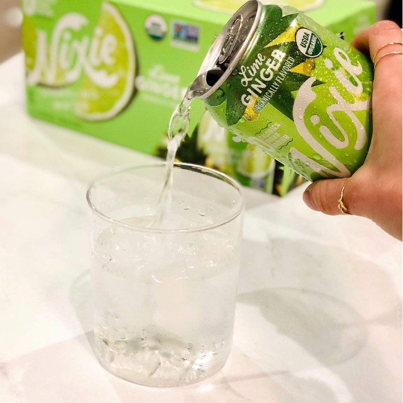 Nixie Sparkling Water, Lime Ginger | 12 fl oz cans,