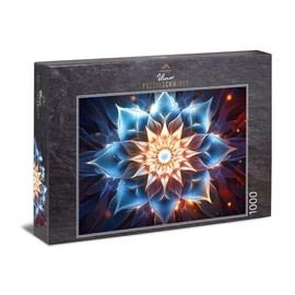 Ulmer Puzzleschmiede - 1000 pieces mandala puzzle ice flower - flower and star as mandala elements - the impossible puzzle under the mandala motifs - puzzle quality made in Germany