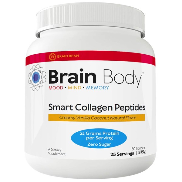 Brain Body Collagen Peptides Powder - Vital Proteins from Collagen Peptides Powder Supplement for Skin, Muscle and Joint Support, Body Composition. Sugar, Dairy and Gluten Free. 25 Servings - 850 Gram