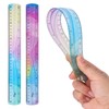 Grevosea 2-Piece Flexible Ruler, 30cm/12inch Plastic Straight Edge Ruler, Soft