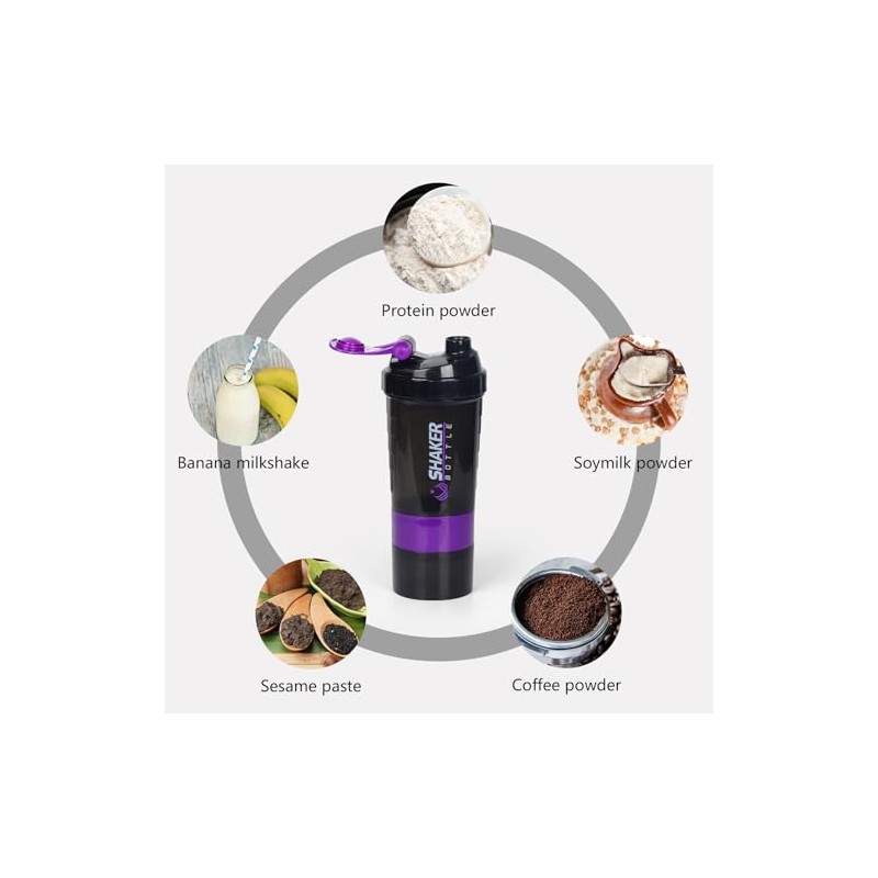 XTK 16oz Protein Shaker Bottle with Storage & Mix Ball