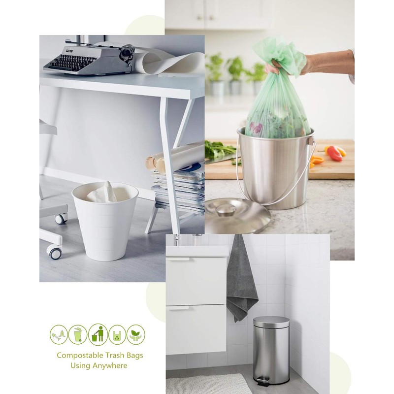 Small Trash Bags, 2.6 Gallon Compostable Trash Bags Bathroom Wastebasket