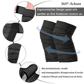 VQBKHO 4er Pack Kniebandage, Kniestütze Sport Bandage, Kniebandage Kraftsport, Komprimierte für Arm, Ellbogen, Wade, Hand, Knöchel, Handgelenk, Knie