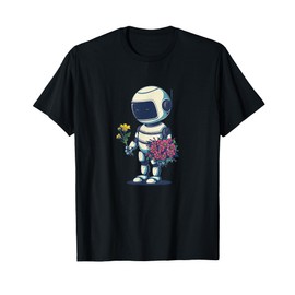 Pretty Robot with Flowers Costume for Man and Woman T-Shirt