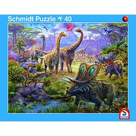 2er-Set Rahmenpuzzle Giganten der Urzeit und Dinosaurierwelt 24+40 Teile