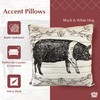 VIRAH BELLA Throw Pillow Black and White Hog - Pack