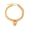 Chargances Charm Gold Heart Pendant Choker Fashion Chunky Beaded Chain