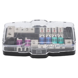Portafusibles de cuchilla Bloque de caja de fusibles o para autom¨®vil Est¨¦reo ANL Portafusibles de cuchilla Bloques de distribuci¨®n 0/4GA Bloque de caja de fusibles de 4 v¨ªas 30A 60A