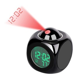 Proyector de LED Reloj de alarma Multi-función de visualización de la temperatura digital Voz Talking proyección reloj 12/24 horas conmutada Home Decor