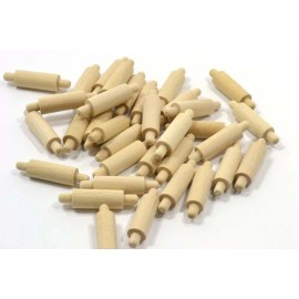 Unbranded 100 Piece 1-5/8" Long X 3/8" Diameter Wooden Mini Rolling Pins