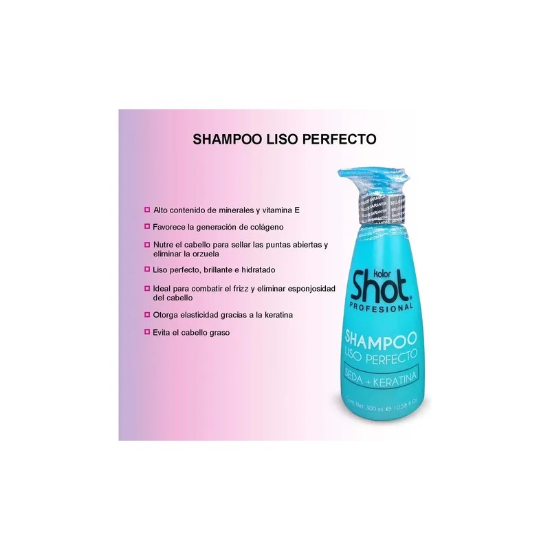Shampoo P/ Cabello Liso Con Keratina Sin Parabenos 250ml