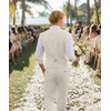 Mens Ivory Linen Suit 2 Piece Casual Summer Suits Men