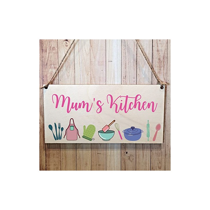 Second Ave Cute Mum's Kitchen Wooden Hanging Gift Sign Plaque