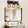 A1A9 3-Light Farmhouse Vanity Light for Bathroom, Wood Wall Sconce