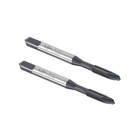 uxcell M4 x 0.7 Spiral Point Threading Tap, H2 Tolerance High Speed Steel TICN Coated, Round Shank with Square End, Metric Screw Taps Tapping Bit for Machinist Thread Repair, 2pcs