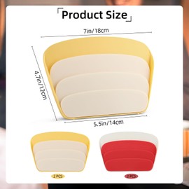 ARPOVIST 4 Pcs Playing Card Holder, 3 Layer Hands Free Foldable Tabletop Stand for Poker, UNO, Family Game Nights (2 Red, 2 Yellow)