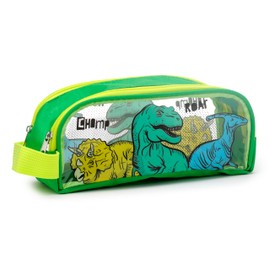 Puckator Dinosauria Clear Window Pencil Case - School Equipment Stuff - Pencil Cases - Large Capacity Preppy Pencil Case - Zipper Pouch - Office Essentials - Pencils Case Cute - Pencilcase - Pen Case