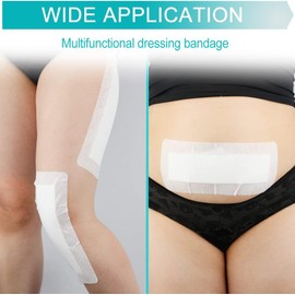 4" x 8" Breathable Island Dressing for Knee Replacement Long Adhesive Bordered Gauze Bandages Hip Surgery Recovery Wound Protector Incisions Care Supplies, No More Wounds Sticking(Pack of 20)
