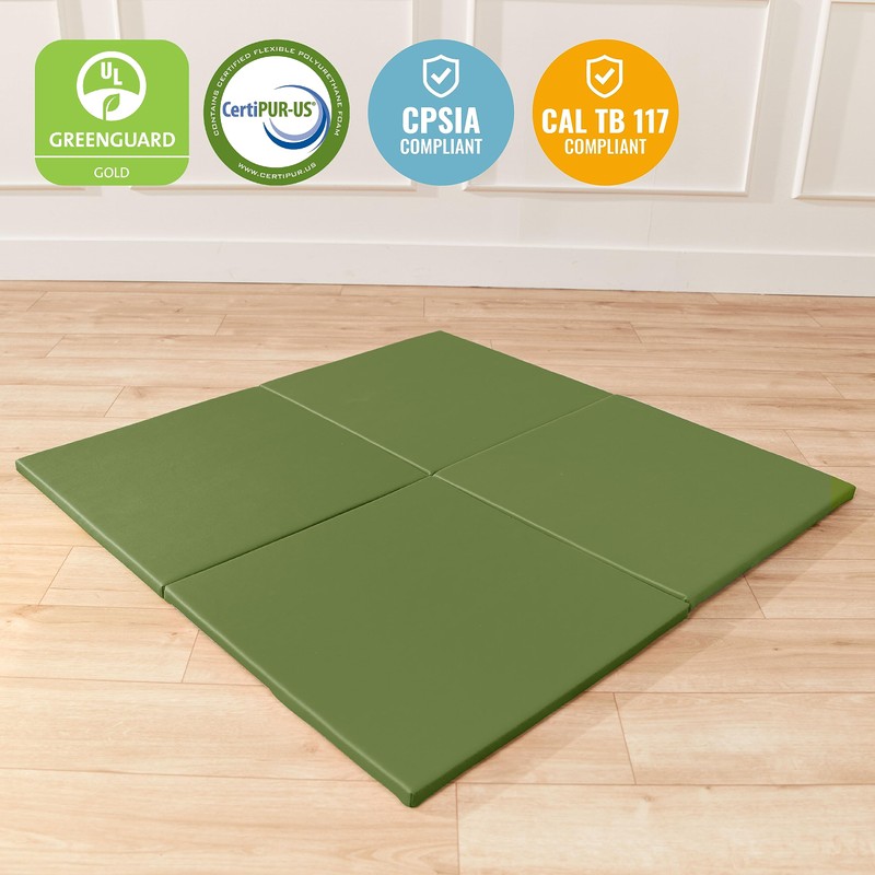 ECR4Kids SoftZone Play Patch Activity Mat Squares, Modular Playmat, Hunter