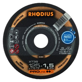Rhodius XT38 125 x 1.5 x 22.23 mm Cutting Discs for Angle Grinder Flex Disc Pack of 10