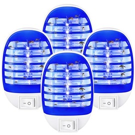 2026 Upgraded Indoor Bug Zapper Plug in Powerful UV Fly Zapper Indoor & Mosquito Zapper Indoor Home - Safe, Odorless Flying Insect Trap for Bedroom, Kitchen, Office & Baby Room,4 Pack