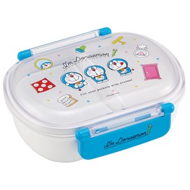 Skater (Skater) Kids Lunch Box, 1-Tier, 12.1 fl oz (360 ml), with Middle Compartment (Side Dish Container), Domed Shape for Easy Serving, Kids Lunch, Antibacterial Treatment, Made in Japan, Doraemon