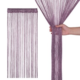 Personalize Pro 200cm x 90cm - Dark Purple - Glitter String Curtains | Fly Screen Room Divider Fringe Panel Spaghetti Tassel Curtain For Doorway, Windows, Doors, Home Décor, Event Decoration