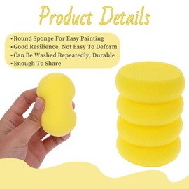 Bewudy 9 Pcs Pottery Sponges, 3Inch Yellow Round Painting Sponge, Artist Sponges Craft Clay Sponge Watercolor Sponges for Face Painting Pottery Ceramics Art Crafts (9)