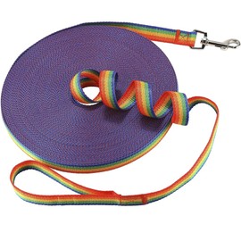 TopPetPro [50 Feet] Rainbow Pride Dog/Puppy Obedience Recall Training Agility Lead Training Leash - Great for Training, Play, Camping, or Backyard