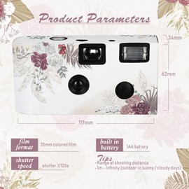 Zhengmy 10 Pack Disposable Camera Bulk for Wedding, 34mm Single Use Camera Bulk with Flash Disposable Cameras One Time Camera for Gathering Wedding Travel (Colorful Film,Bohemian)
