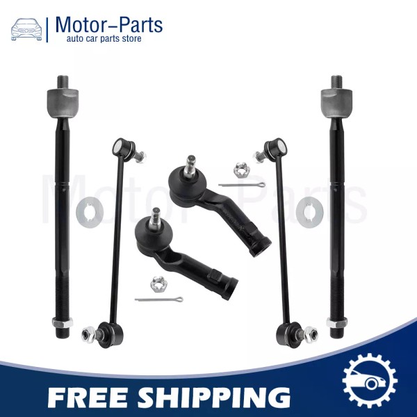 Unbranded 6pcs Front Inner Outer Tie Rod Set Sway Bar