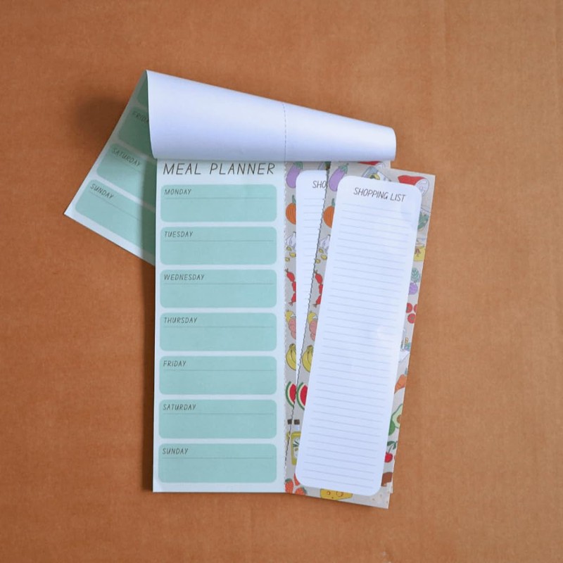 Magnetic Weekly Meal Planner and Tear-Off Shopping List for Fridge,