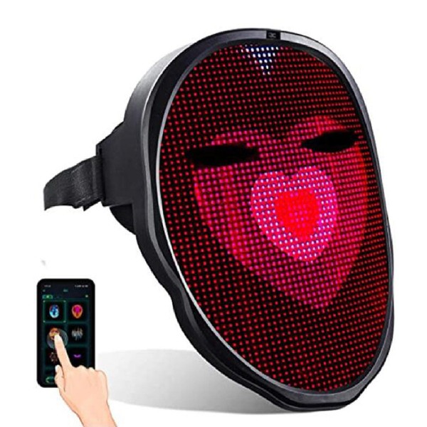 Gugxiom Face Transforming LED Mask, Electronic Changing Face Cover with