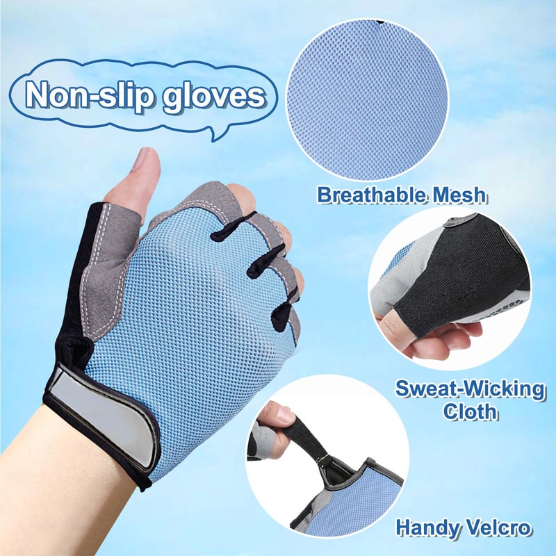 CubePlug Kids Boy Girl Cycling Climing Half Finger Gloves GEL