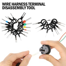 MplehDa Pin Tool Car Set, 26 Pieces Car Release Tool, Car Radio Release Tool, Car Cable Plug Removal Tool for Flat Round Plug Contacts