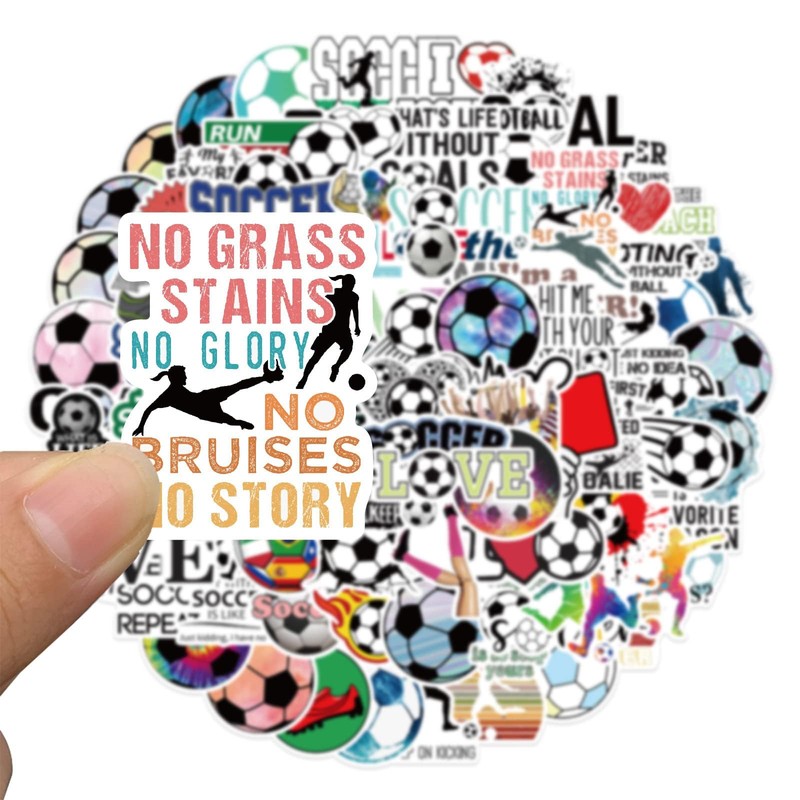 100Pcs Cute Cartoon Soccer Stickers - Football Graffiti Decals for