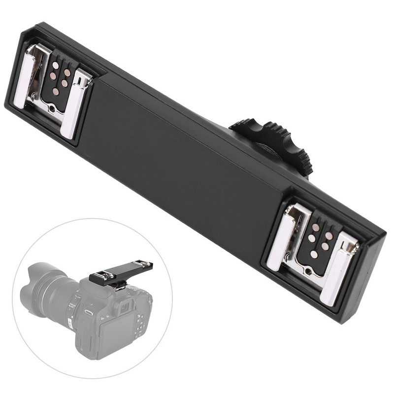 Quality Ultralight Dual Hot Shoe Splitter for SLR Camera Camcorder
