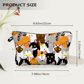 UDEFOG Cosmetic Bags,for Women Small Cat Collage Makeup Bag,for Purse Travel Toiletry Bag,make up bag,travel makeup pouch