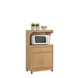 HODEDAH IMPORT Microwave Kitchen Cart, Beech.